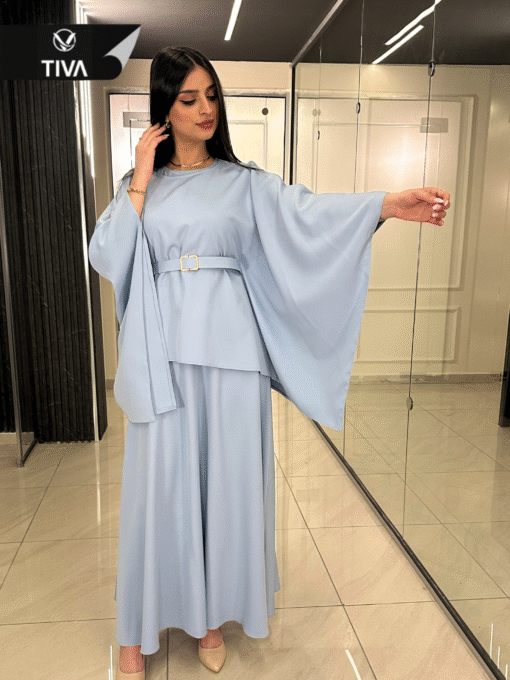 ⁦فستان قطعتين مع حزام – لمسة أنيقة بتصميم راقٍ⁩ - الصورة ⁦2⁩