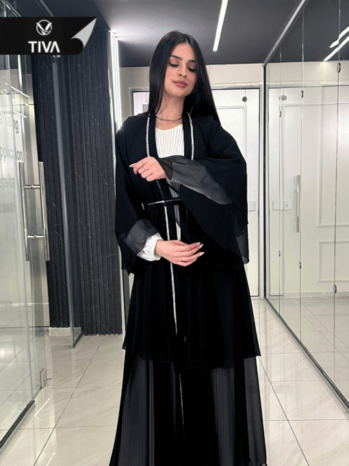 ⁦عباية فاخرة قطعتين – تصميم مميز⁩ - الصورة ⁦4⁩